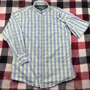 Wrangler 20X Shirt Men's 2XT Blue Plaid Long Sleeve Button Down Performance